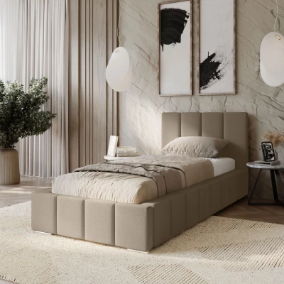 Gepolstertes Einzelbett 80x200 mit Stauraum BURKE - Latte
