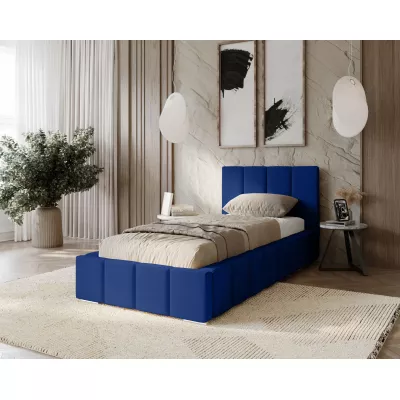 Gepolstertes Einzelbett 80x200 mit Stauraum BURKE - dunkelblau