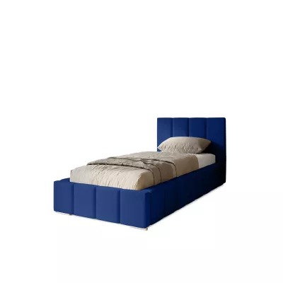Gepolstertes Einzelbett 80x200 mit Stauraum BURKE - dunkelblau