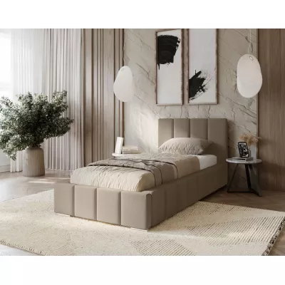 Gepolstertes Einzelbett 90x200 mit Stauraum BURKE - Latte