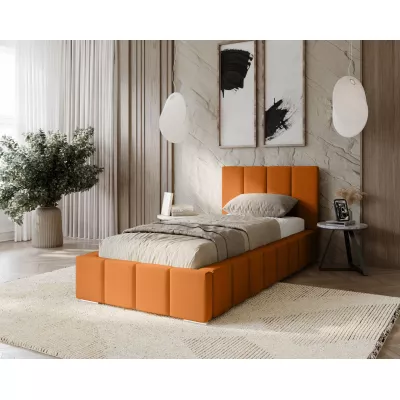 Gepolstertes Einzelbett 90x200 mit Stauraum BURKE - rot