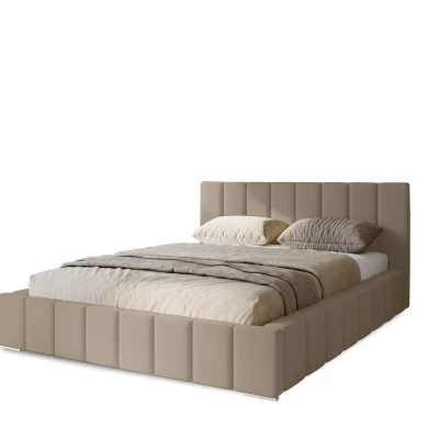 Gepolstertes Einzelbett 120x200 mit Stauraum BURKE - Latte