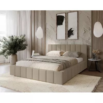 Gepolstertes Einzelbett 120x200 mit Stauraum BURKE - Latte