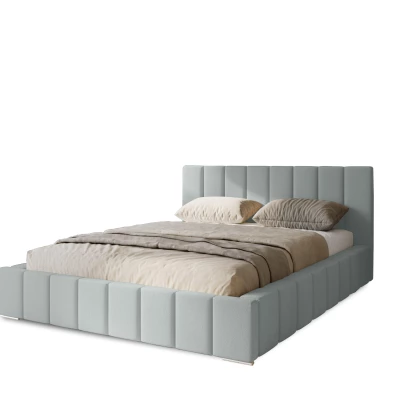 Gepolstertes Einzelbett 120x200 mit Stauraum BURKE - Esche