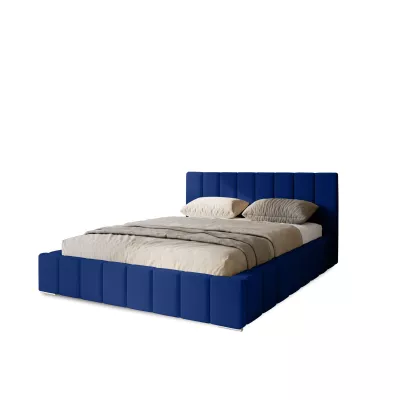 Gepolstertes Einzelbett 120x200 mit Stauraum BURKE - dunkelblau