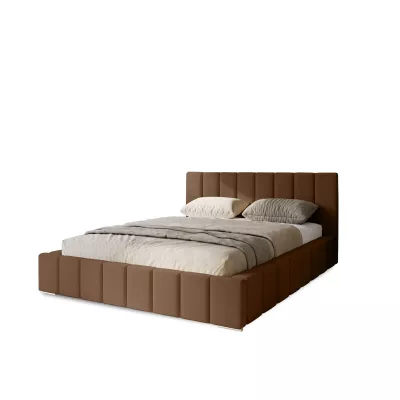 Gepolstertes Einzelbett 120x200 mit Stauraum BURKE - braun