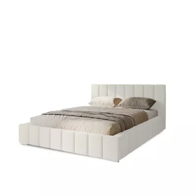 Gepolstertes Einzelbett 120x200 mit Stauraum BURKE - weiß