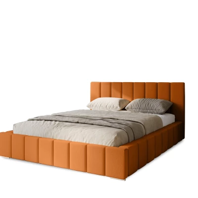 Gepolstertes Einzelbett 120x200 mit Stauraum BURKE - rot
