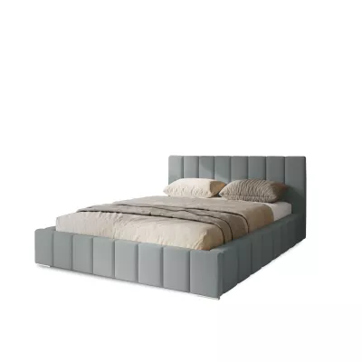 Gepolstertes Einzelbett 120x200 mit Stauraum BURKE - Platin