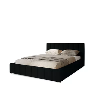 Gepolstertes Einzelbett 120x200 mit Stauraum BURKE - schwarz