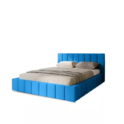 Gepolstertes Einzelbett 120x200 mit Stauraum BURKE - blau