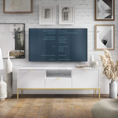 MISHEEL TV-Ständer – weiß/gold