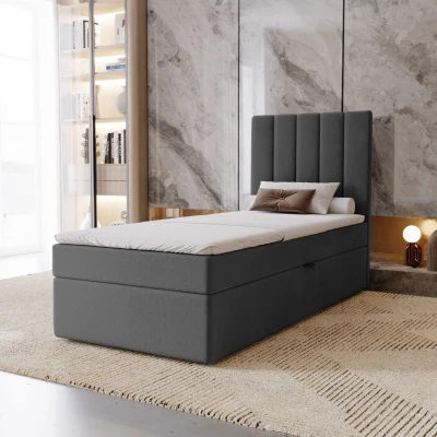 Hotel-Einzelbett 100x200 GRETNA - Stahlgrau