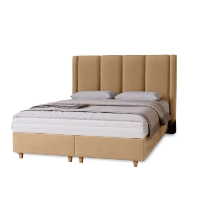 Gepolstertes Einzelbett 120x200 KENBRIDGE - warmes Beige