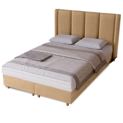 Gepolstertes Einzelbett 120x200 KENBRIDGE - warmes Beige
