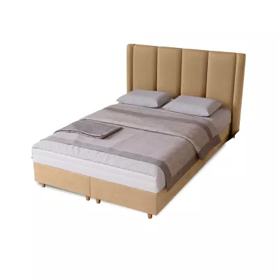 Gepolstertes Einzelbett 120x200 KENBRIDGE - warmes Beige