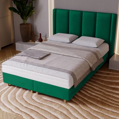 Gepolstertes Einzelbett 120x200 KENBRIDGE - grün