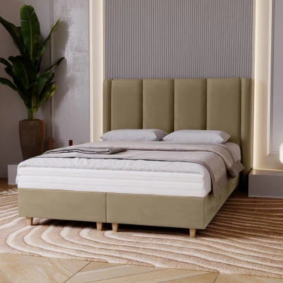 Gepolstertes Einzelbett 120x200 KENBRIDGE - hellbraun