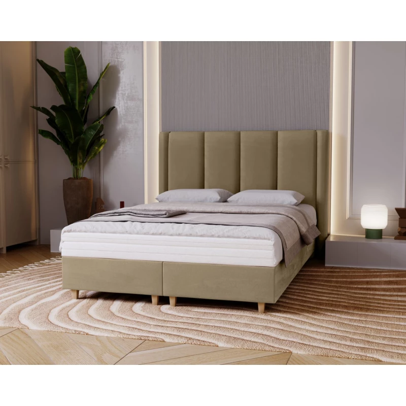 Gepolstertes Einzelbett 120x200 KENBRIDGE - hellbraun