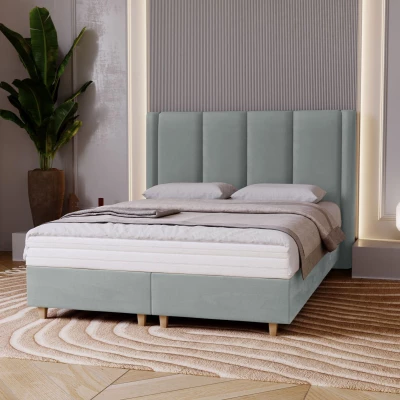 Gepolstertes Einzelbett 120x200 KENBRIDGE - Platin