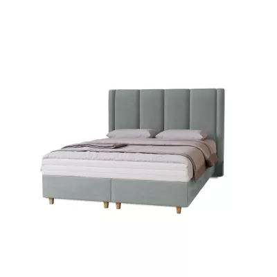 Gepolstertes Einzelbett 120x200 KENBRIDGE - Platin