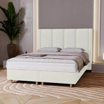 Gepolstertes Einzelbett 120x200 KENBRIDGE - weiß
