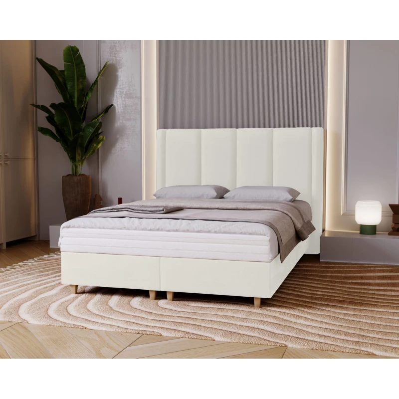 Gepolstertes Einzelbett 120x200 KENBRIDGE - weiß