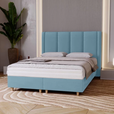Gepolstertes Einzelbett 120x200 KENBRIDGE - hellblau