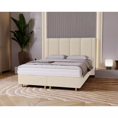 Gepolstertes Einzelbett 120x200 KENBRIDGE - Vanille
