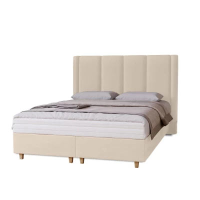 Gepolstertes Einzelbett 120x200 KENBRIDGE - Vanille