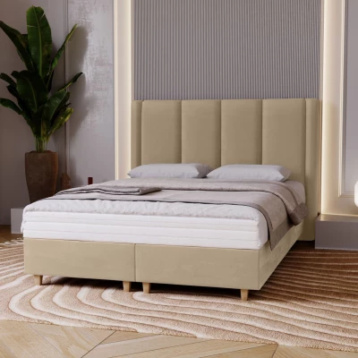 Gepolstertes Einzelbett 120x200 KENBRIDGE - creme