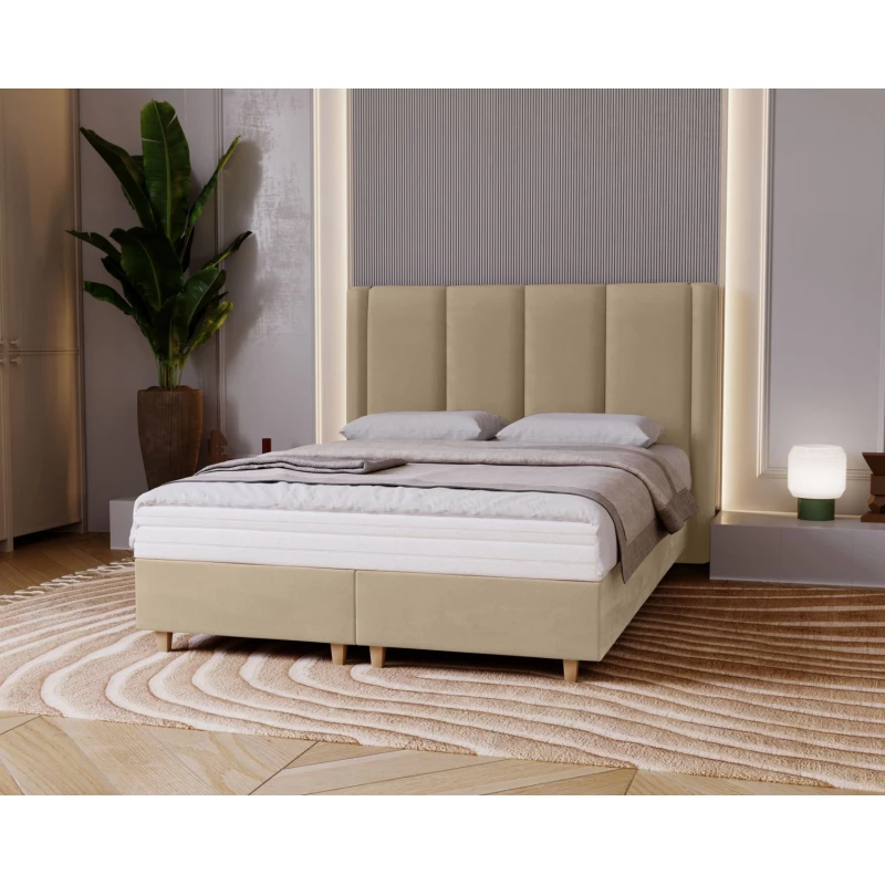 Gepolstertes Einzelbett 120x200 KENBRIDGE - creme