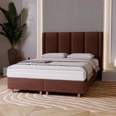 Gepolstertes Einzelbett 120x200 KENBRIDGE - braun 1