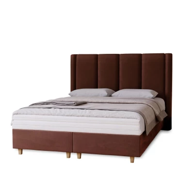 Gepolstertes Einzelbett 120x200 KENBRIDGE - braun 1