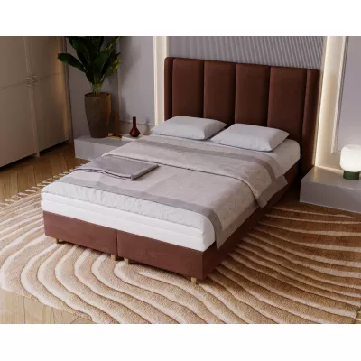 Gepolstertes Einzelbett 120x200 KENBRIDGE - braun 1