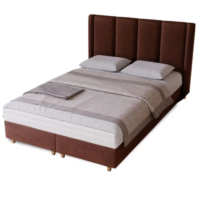 Gepolstertes Einzelbett 120x200 KENBRIDGE - braun 1