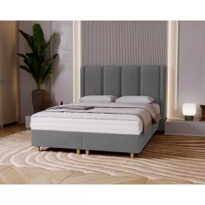 Gepolstertes Einzelbett 120x200 KENBRIDGE - Stahlgrau