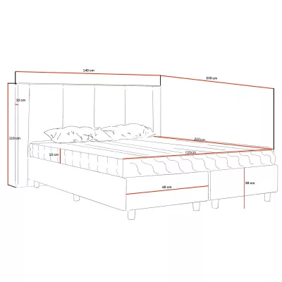 Gepolstertes Einzelbett 120x200 KENBRIDGE - Vanille