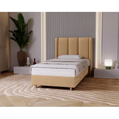 Gepolstertes Einzelbett 100x200 KENBRIDGE - warmes Beige