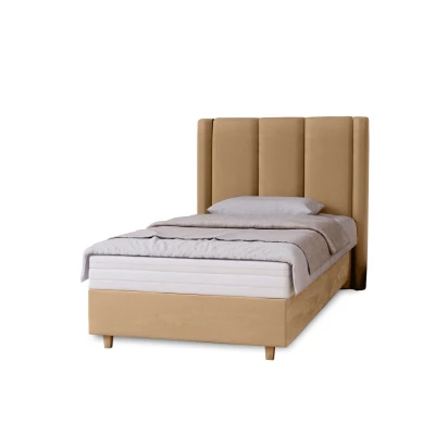 Gepolstertes Einzelbett 100x200 KENBRIDGE - warmes Beige