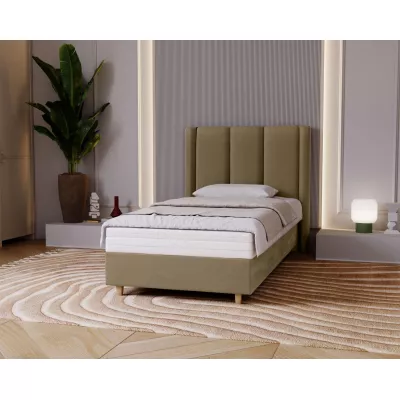 Gepolstertes Einzelbett 100x200 KENBRIDGE - hellbraun
