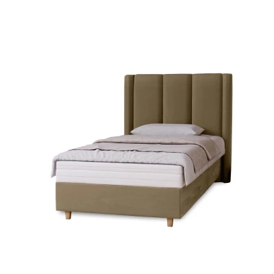 Gepolstertes Einzelbett 100x200 KENBRIDGE - hellbraun