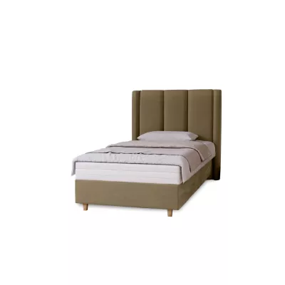 Gepolstertes Einzelbett 100x200 KENBRIDGE - hellbraun
