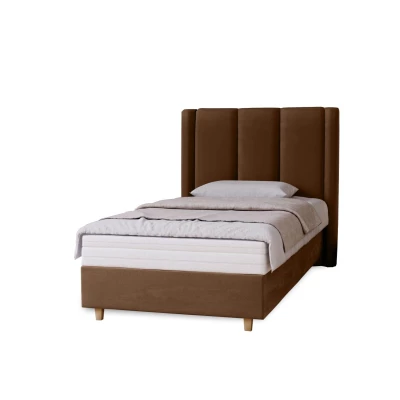 Gepolstertes Einzelbett 100x200 KENBRIDGE - braun 2