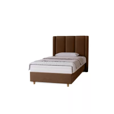 Gepolstertes Einzelbett 100x200 KENBRIDGE - braun 2