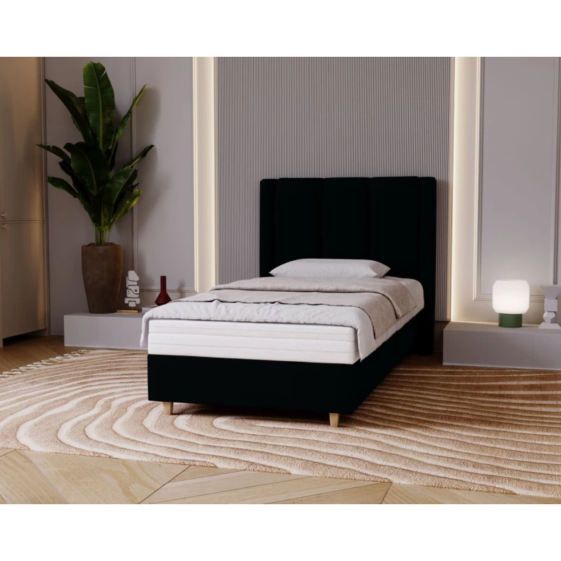Gepolstertes Einzelbett 100x200 KENBRIDGE - schwarz