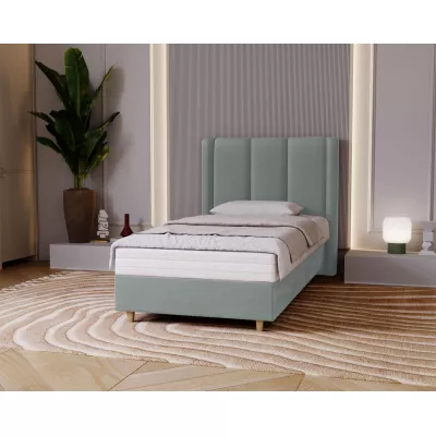 Gepolstertes Einzelbett 100x200 KENBRIDGE - Platin