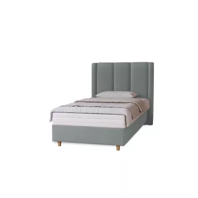 Gepolstertes Einzelbett 100x200 KENBRIDGE - Platin
