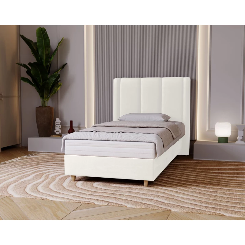 Gepolstertes Einzelbett 100x200 KENBRIDGE - weiß