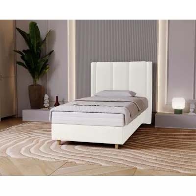 Gepolstertes Einzelbett 100x200 KENBRIDGE - weiß